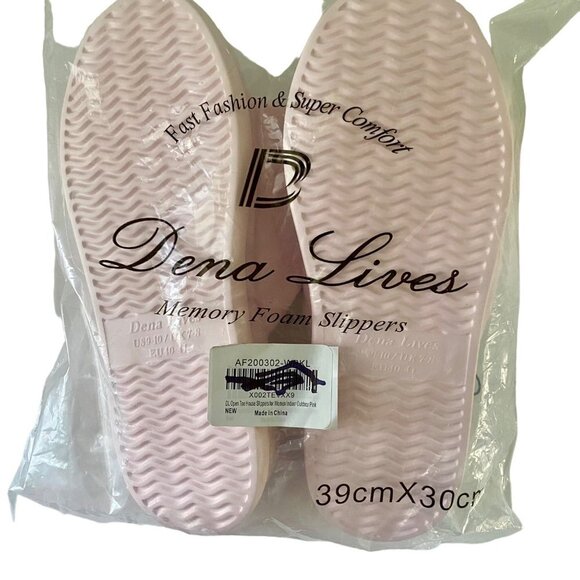 Dena Lives Ultra Soft Memory Foam Slippers Indoor Outdoors Pink Large NEW NWT - Picture 3 of 11